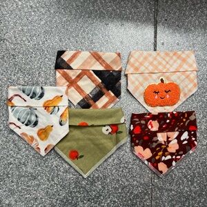 Set of 5 Fall Pet/Dog Bandanas (XS)